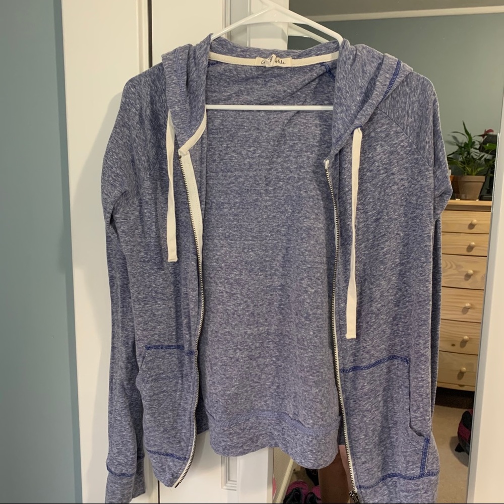 blue aero zip up hoodie